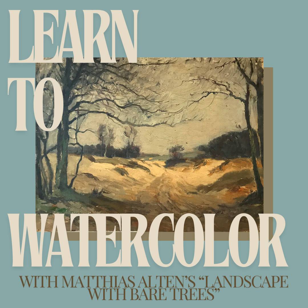 Learn to watercolor activity with image of watercolor landscape